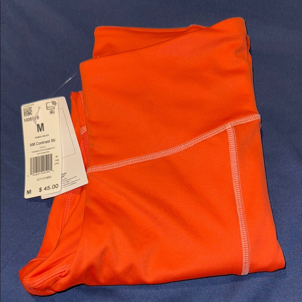 NWT! Reebok Vibrant Orange Active Leggings